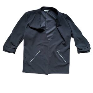 Women's Black Blazer with Zipper Details